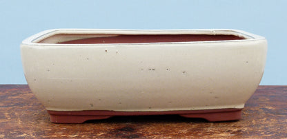 Cream Glazed Bonsai Pot - SECOND QUALITY