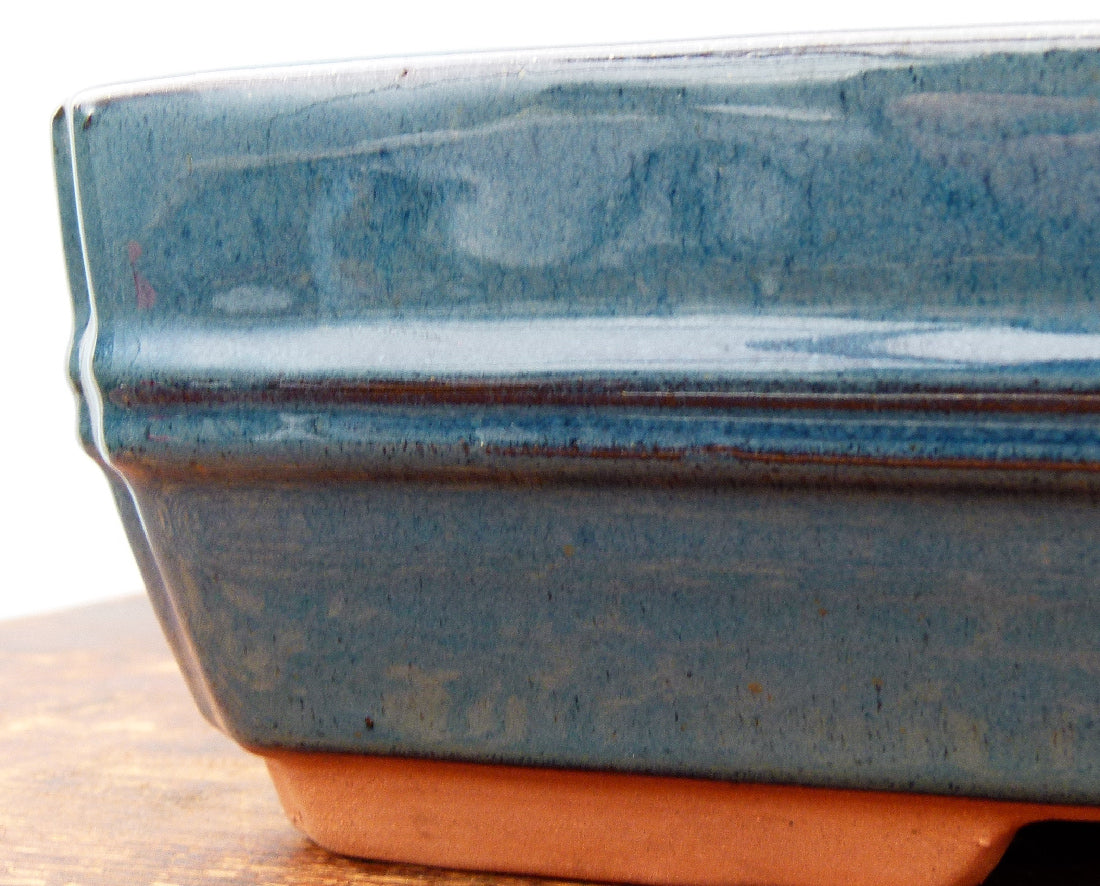 Blue Glazed Bonsai Pot - SECOND QUALITY