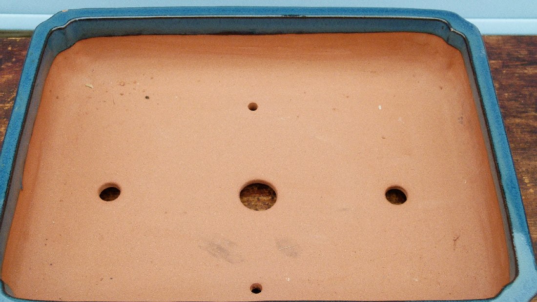 Blue Glazed Bonsai Pot - SECOND QUALITY