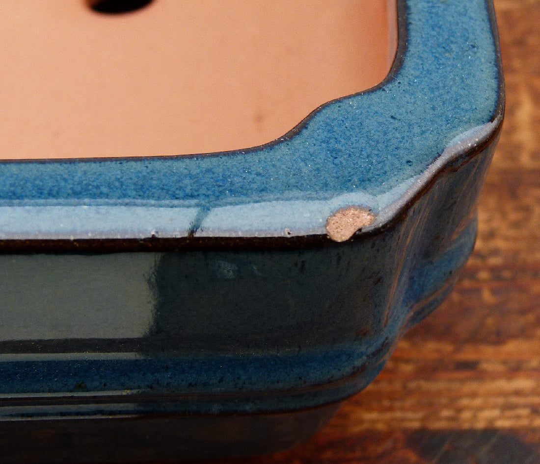 Blue Glazed Bonsai Pot - SECOND QUALITY