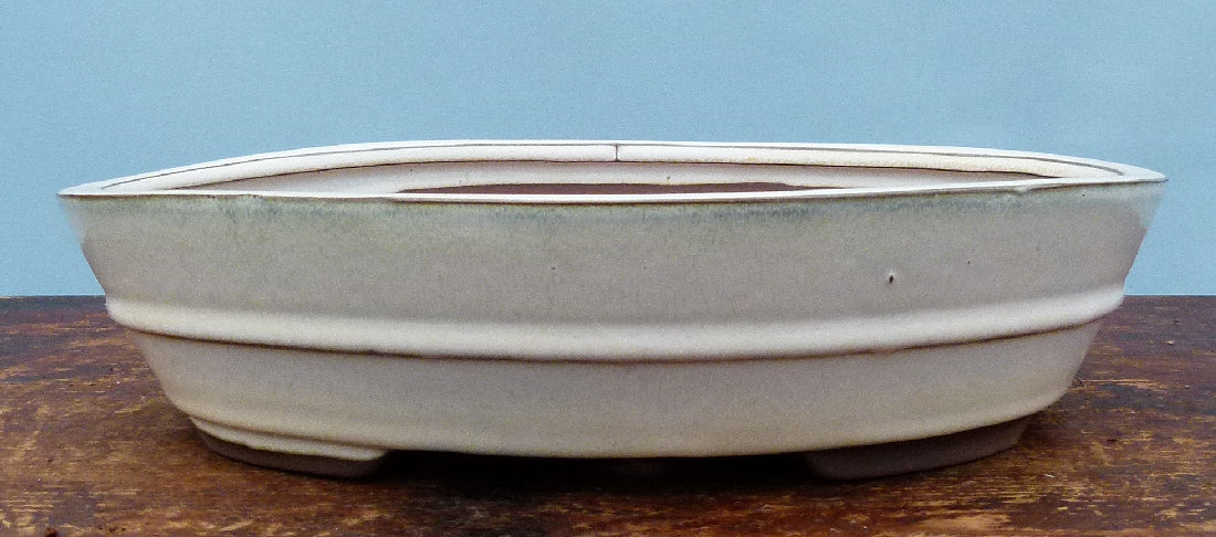 Cream Glazed Bonsai Pot - SECOND QUALITY