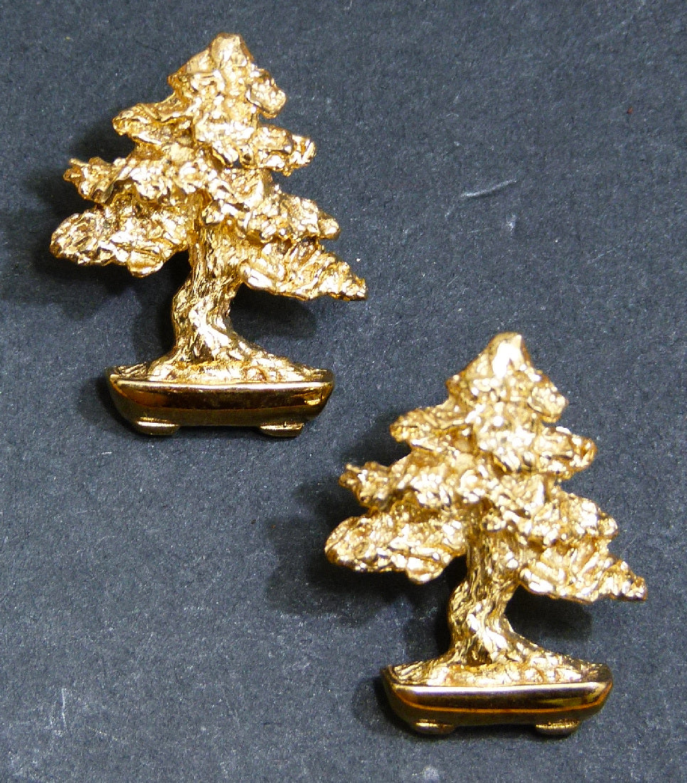 Bonsai Jewellery Gilt Sterling Silver Stud Earrings