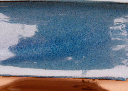 Blue Glazed Rectangular Bonsai Pot - 8"