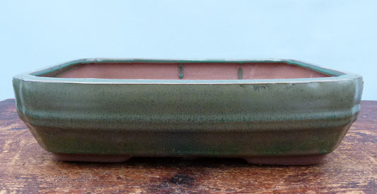 Green Glazed Bonsai Pot - SECOND QUALITY