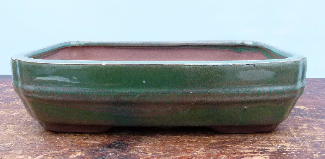 Green Glazed Bonsai Pot - SECOND QUALITY