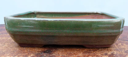 Green Glazed Bonsai Pot - SECOND QUALITY