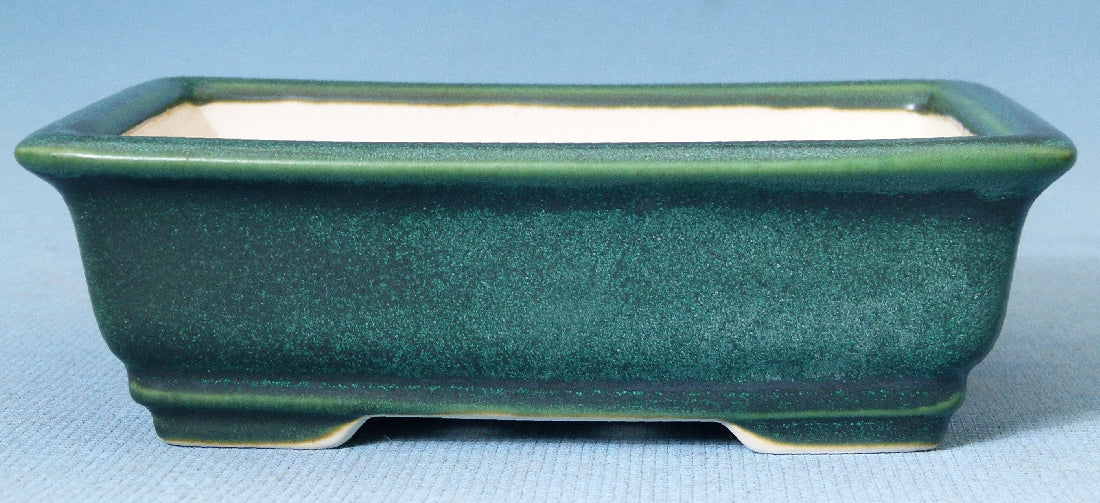 Top Quality Glazed Rectangular Shohin Bonsai Pot - 7"