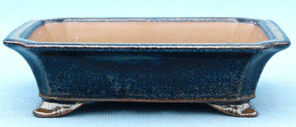 Top Quality Glazed Rectangular Shohin Bonsai Pot - 8"