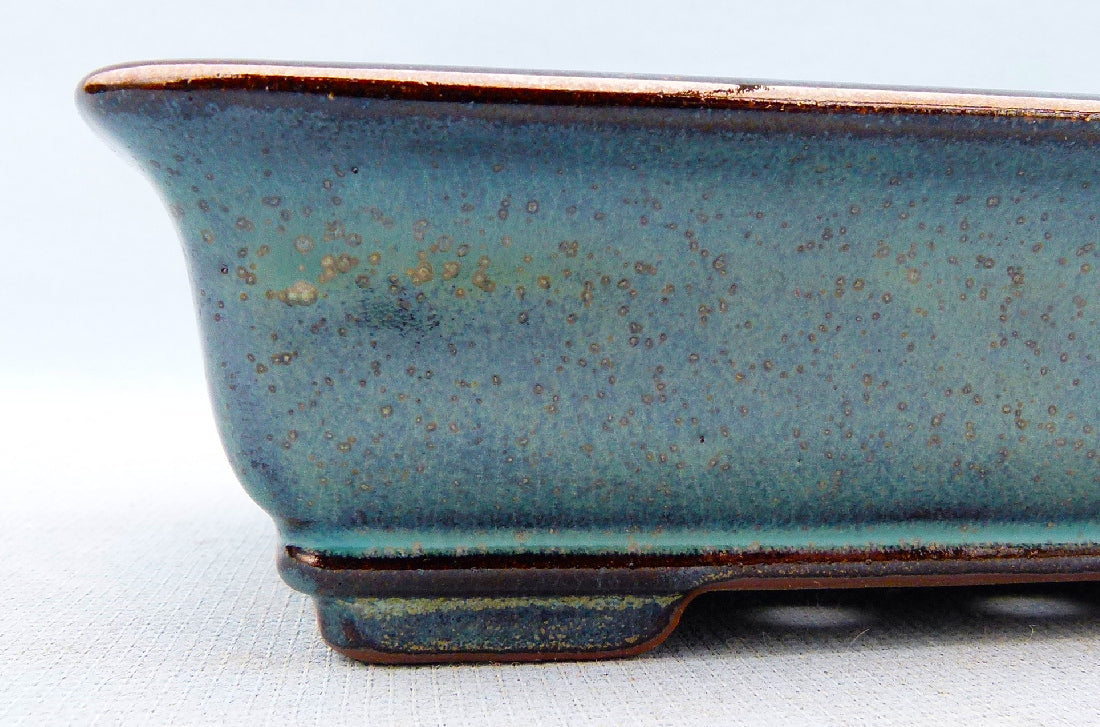 Top Quality Glazed Rectangular Shohin Bonsai Pot - 7"