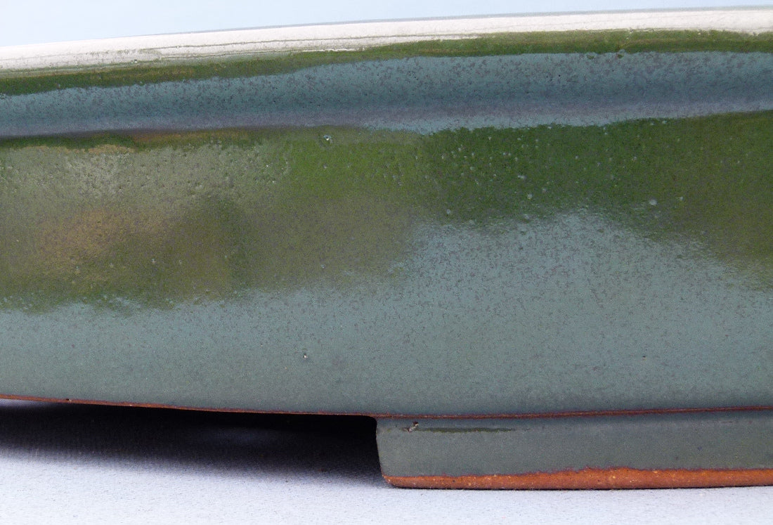 Exhibition Quality Green Glazed Oval Bonsai Pot - 30"