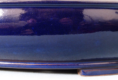 Exhibition Quality Dark Blue Glazed Oval Bonsai Pot - 22"