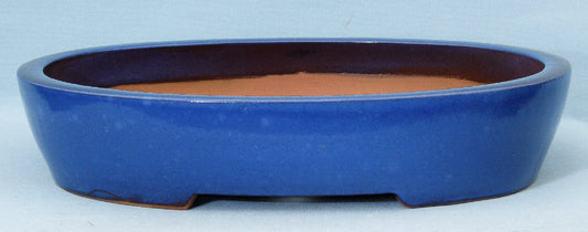 Exhibition Quality Blue Glazed Oval Bonsai Pot - 24"