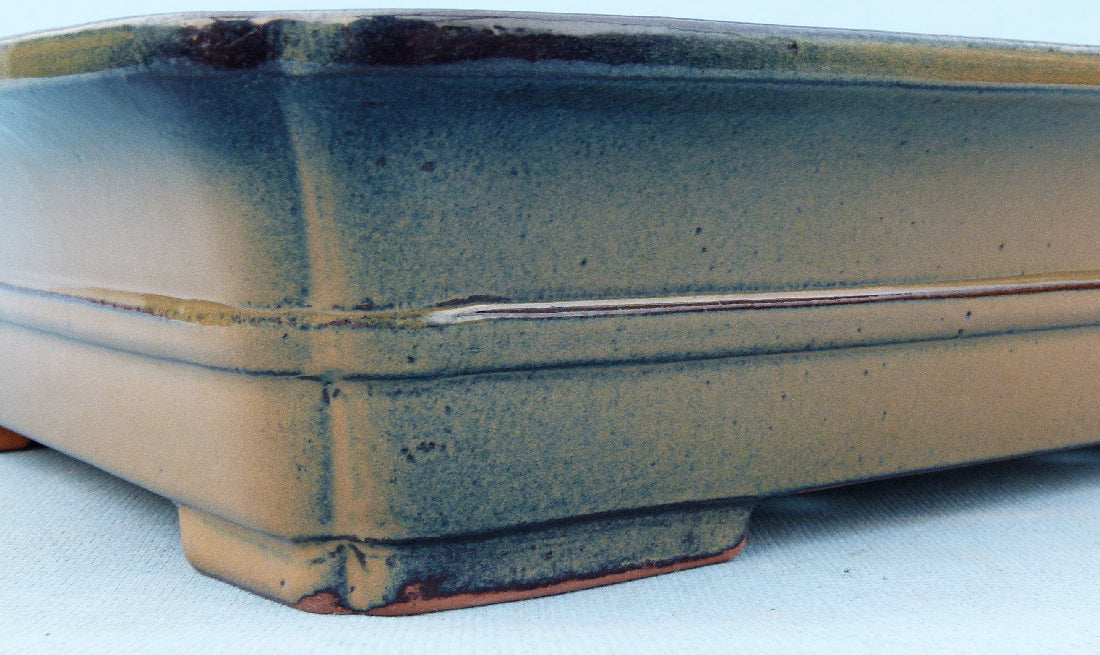 Exhibition Quality Glazed Rectangular Bonsai Pot - 18.5"