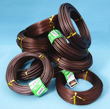 Bonsai Training Craft Wire - Brown Aluminium 500g Coils
