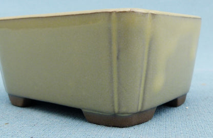 High Quality Japanese Glazed Rectangular Bonsai Pot - 4"