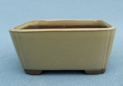 High Quality Japanese Glazed Rectangular Bonsai Pot - 4"