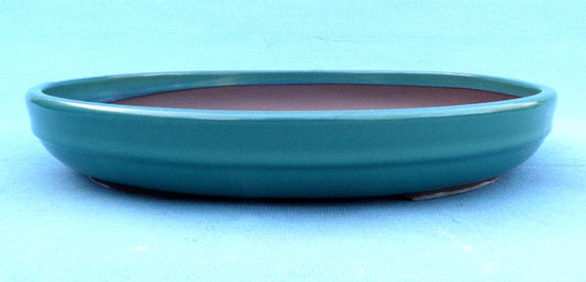 Japanese High Quality Green Glazed Oval Bonsai Pot - 16"