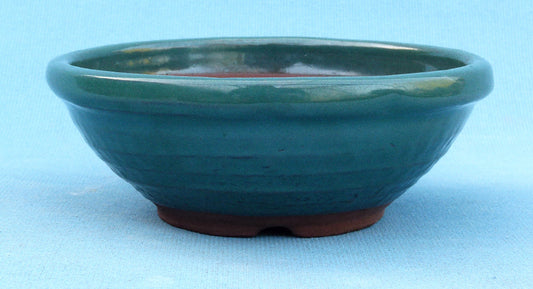 Japanese High Quality Glazed Round Bonsai Pot - 8"