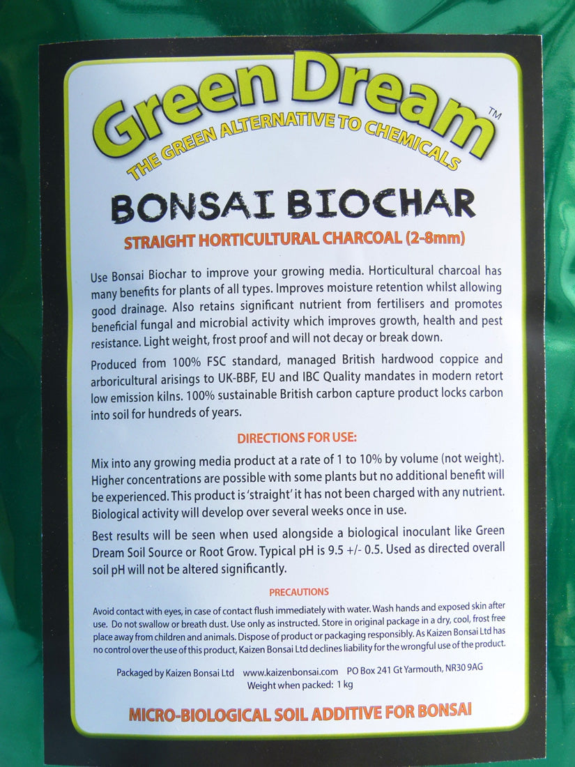 Green Dream Bonsai Biochar - Graded Horticultural Charcoal