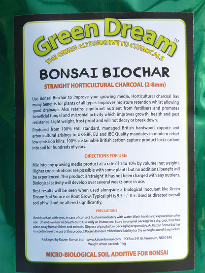 Green Dream Bonsai Biochar - Graded Horticultural Charcoal