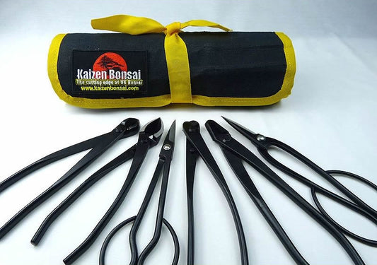 Bonsai Tools Kit - 6 Piece- Small Black Carbon Steel Tools