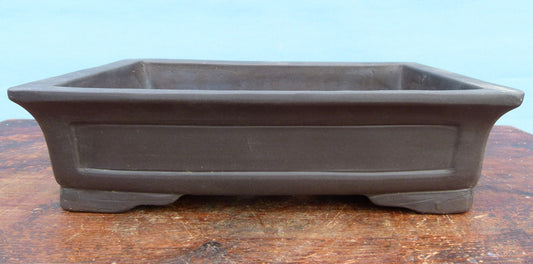 Quality Unglazed Rectangular Bonsai Pot - 12" 