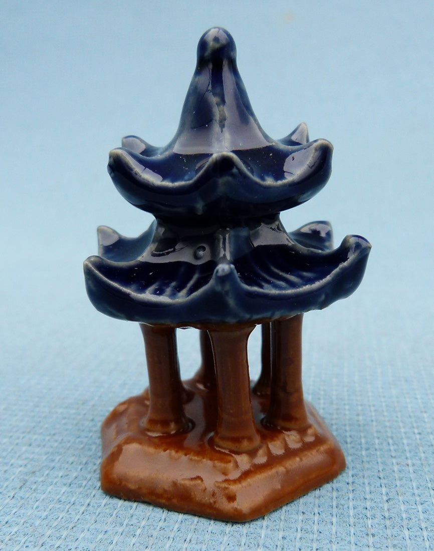 Chinese Shiwan Figure Saikei Ornament Ornate Pagoda