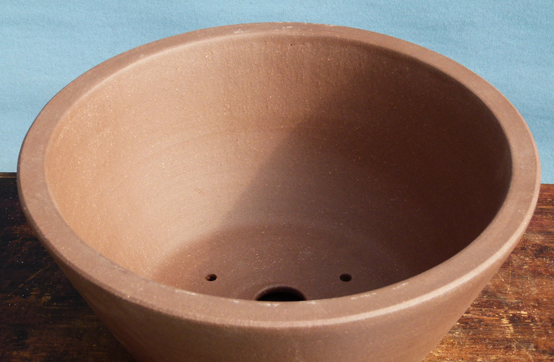 Deep Round Unglazed Quality Bonsai Pot - 17" 