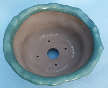 Informal Round Glazed Japanese Bonsai Pot 
