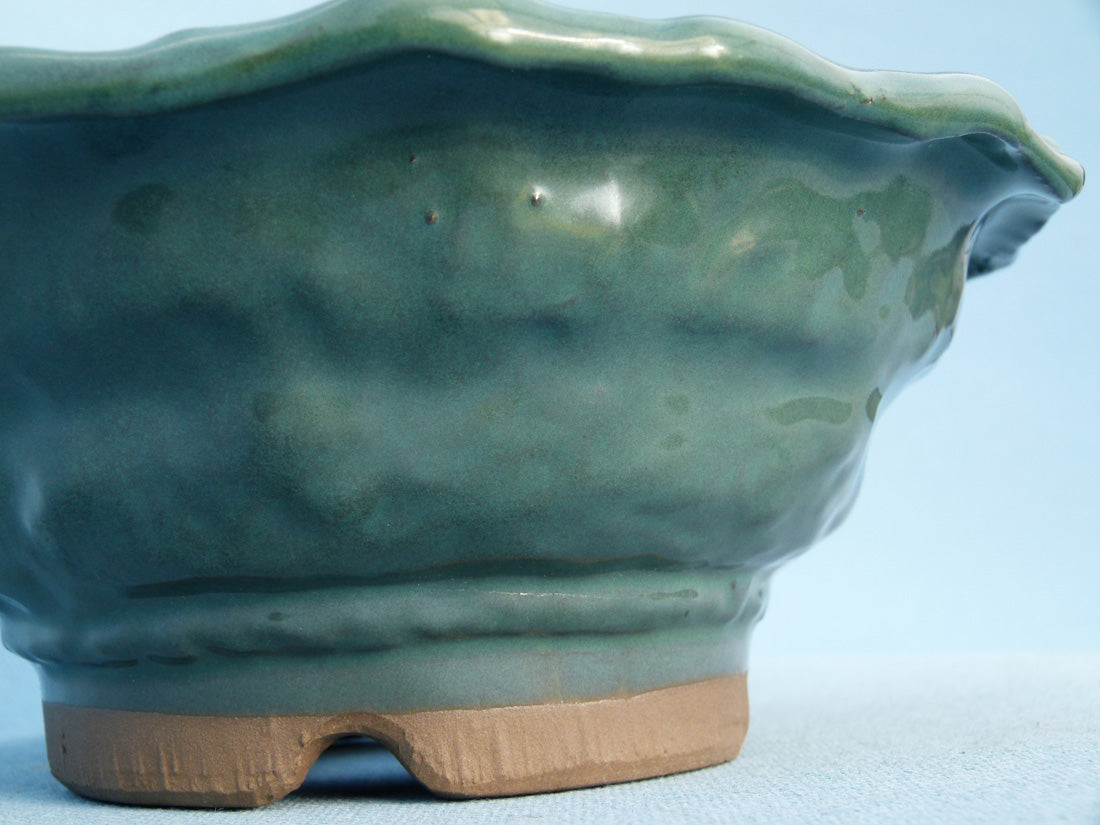 Informal Round Glazed Japanese Bonsai Pot
