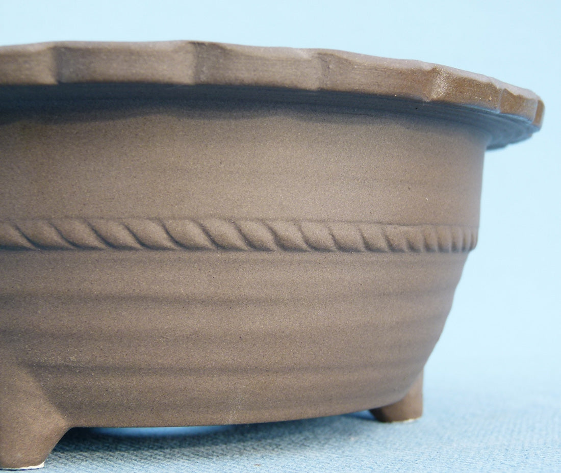 Round Unglazed Japanese Made Bonsai Pot