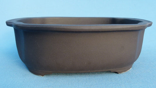 Oval Unglazed Japanese Made Bonsai Pot 