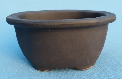 Oval Unglazed Japanese Made Bonsai Pot 