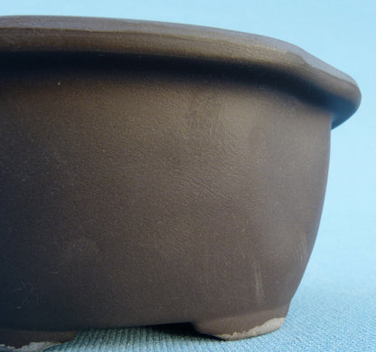 Oval Unglazed Japanese Made Bonsai Pot 