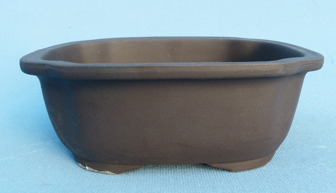 Oval Unglazed Japanese Made Bonsai Pot 