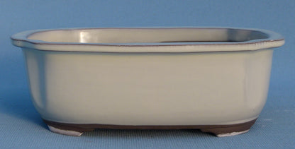 Oval Cream Glazed Japanese Made Bonsai Pot - 10"