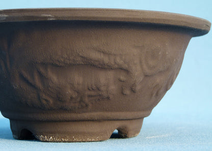 Round Unglazed Japanese Made Bonsai Pot