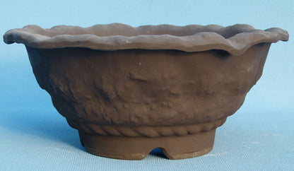 Informal Round Unglazed Japanese Bonsai Pot - 11"