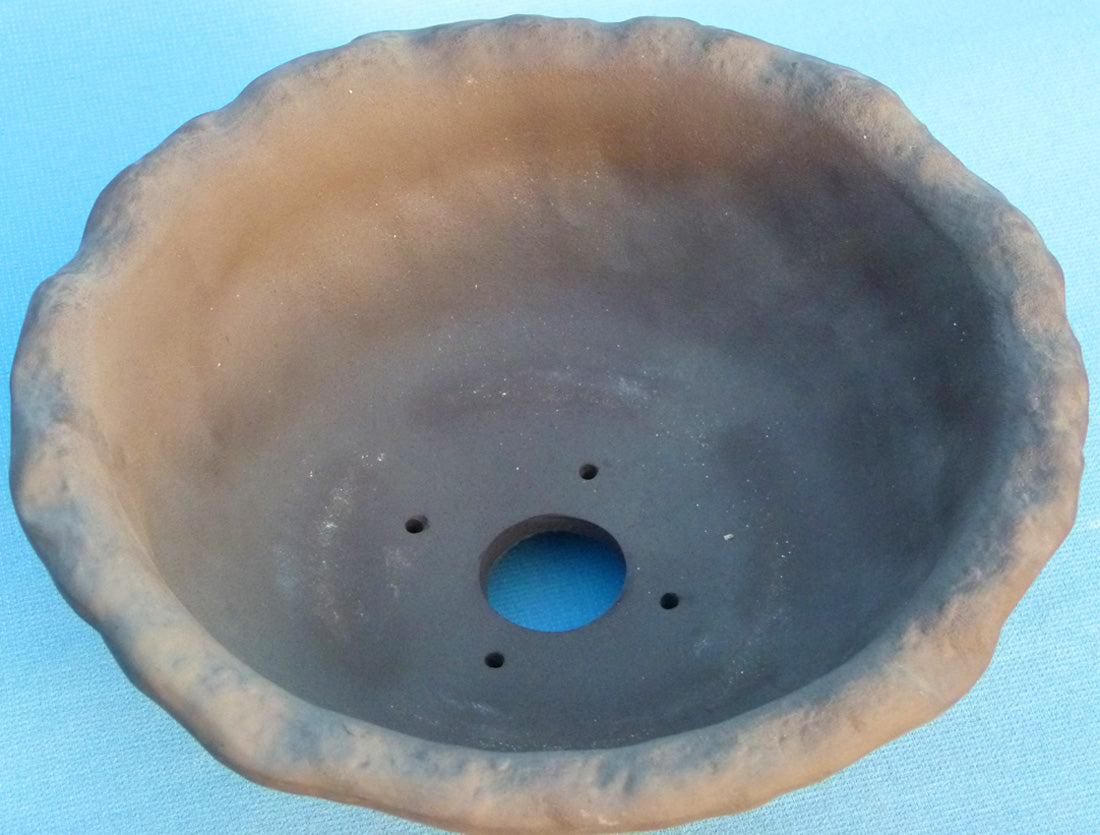 Informal Round Unglazed Japanese Bonsai Pot - 11"