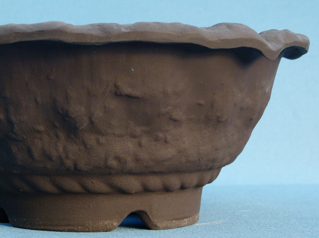 Informal Round Unglazed Japanese Bonsai Pot - 11"