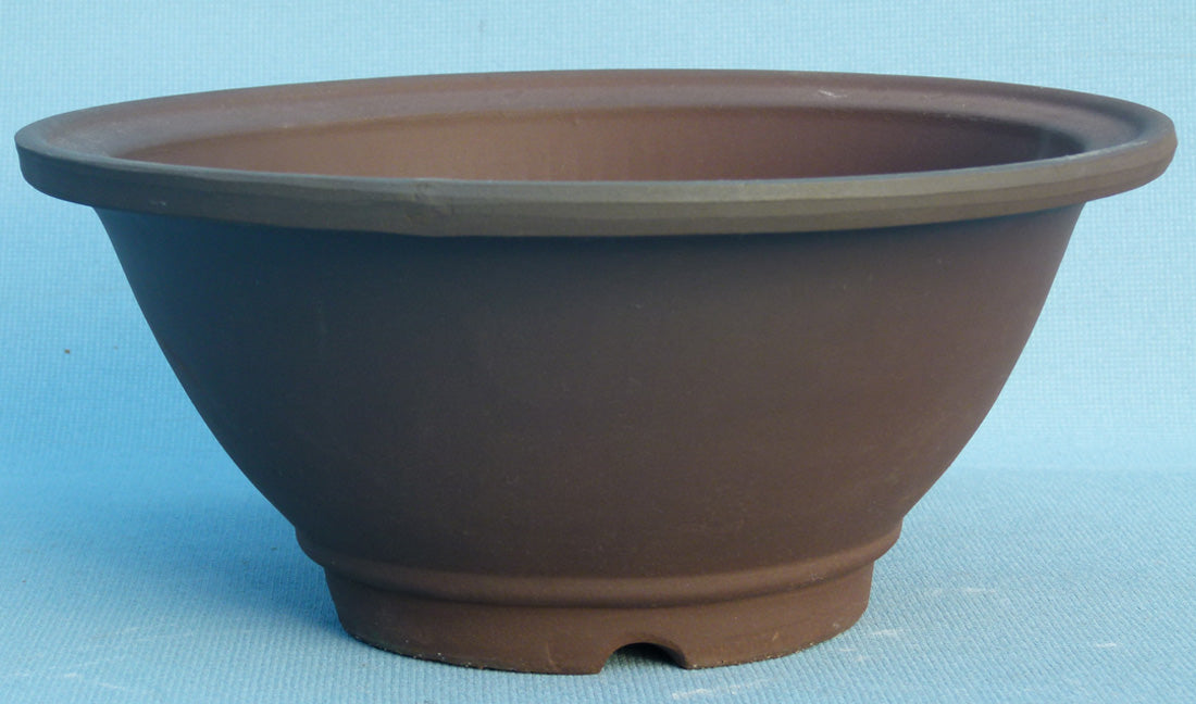 Round Unglazed Japanese Made Bonsai Pot - 11.5"