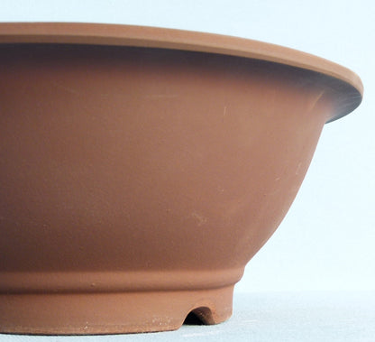 Round Unglazed Japanese Made Bonsai Pot - 12.5"