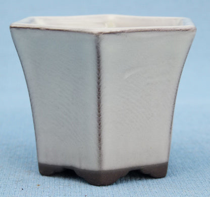 High Quality Japanese Glazed Hexagonal Bonsai Pot - 3"