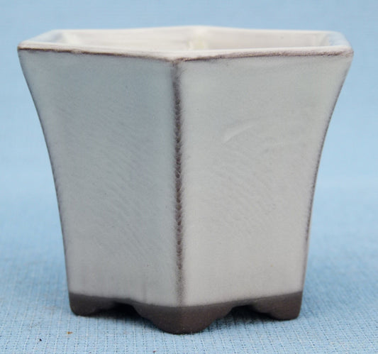 High Quality Japanese Glazed Hexagonal Bonsai Pot - 3"