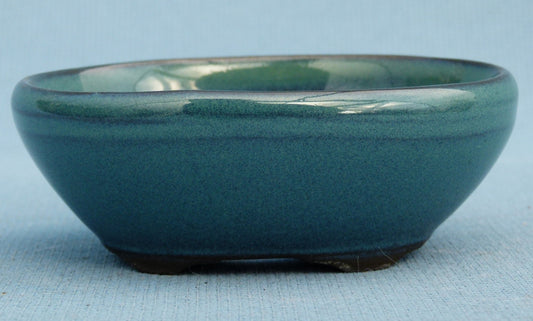 High Quality Japanese Glazed Oval Bonsai Pot - 4"