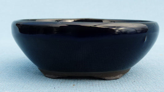 High Quality Japanese Glazed Oval Bonsai Pot - 4"