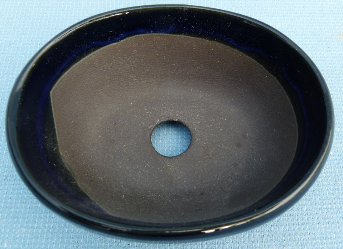 High Quality Japanese Glazed Oval Bonsai Pot - 4"