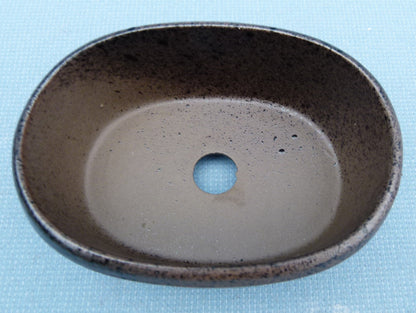 High Quality Japanese Unglazed Oval Bonsai Pot - 4"