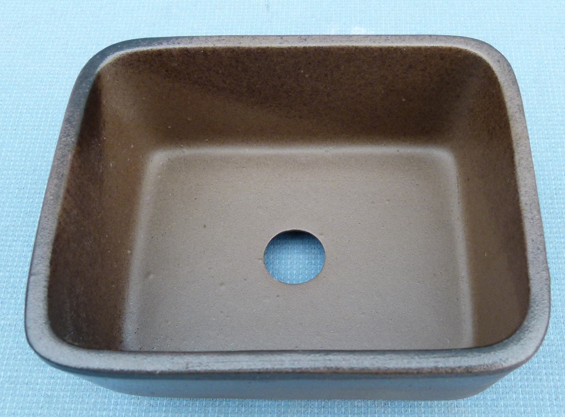 High Quality Japanese Unglazed Rectangular Bonsai Pot - 5"