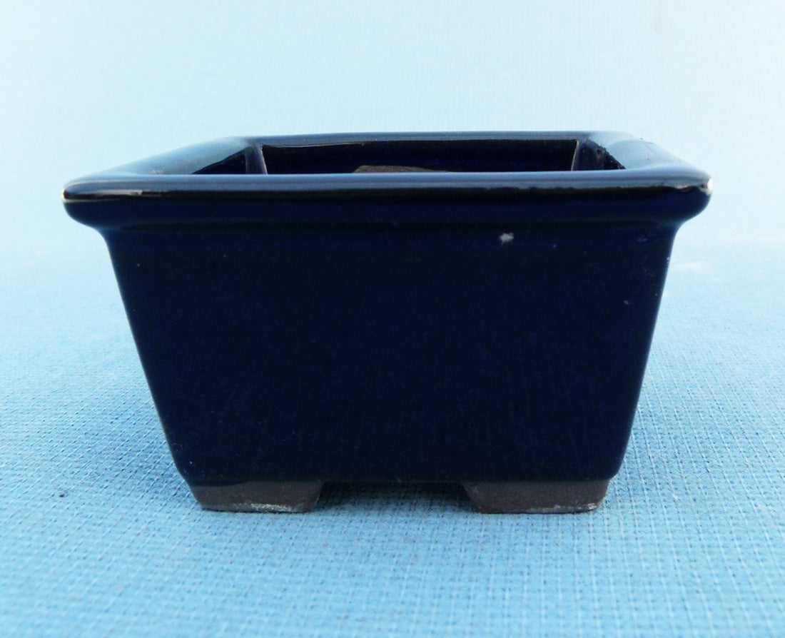 High Quality Japanese Glazed Square Bonsai Pot - 3"